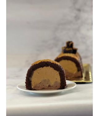 Caramel Brownie ice cream cake